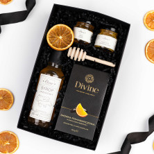 Świąteczny zestaw prezentowy CITRUS & SPICE MINI z miodem i syropem