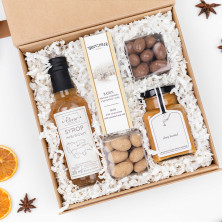 Świąteczny Zestaw Prezentowy CARAMEL TASTE Ze Słodyczami I Syropem