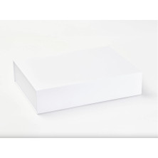 Pudełko ozdobne z logo białe A3 niskie 45cm x 33cm x 10cm